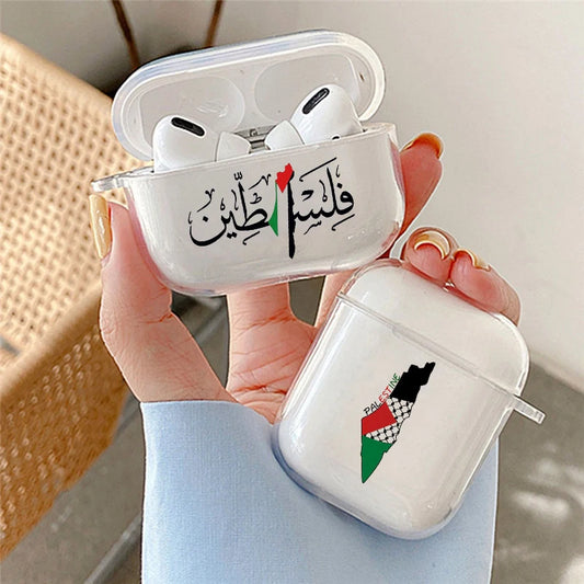 Palestine Flag Map Pattern Airpods Case for Airpods 1 2 3 Pro Pro2 - EYEOFPALESTINE